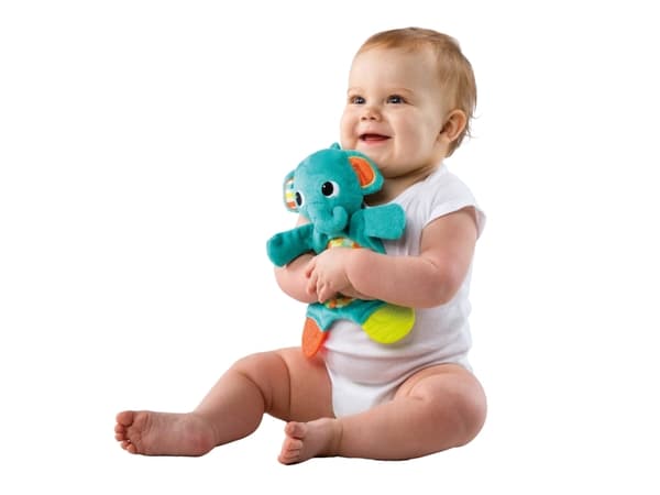 Bright Starts Snuggle &amp; Teethe, pojke/flicka, integrerade bitringar, tyg, plysch, flerfärgad, 1 st