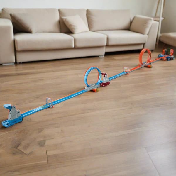 Hot Wheels Double Loop Dash Track Set & 2 Diecast Toy Cars | CDON