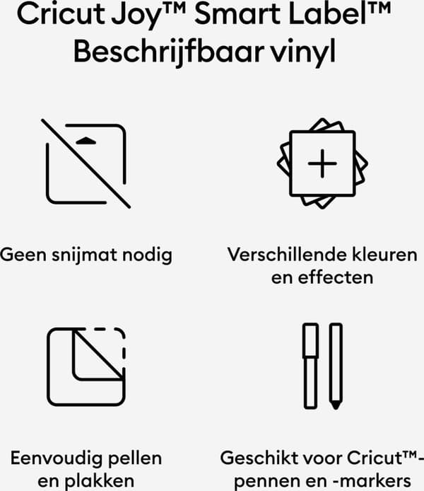 Cricut Joy Smart Label - skriven vinyl - permanent - silver - 14x33cm - 4 täckta