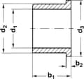 Miniatyrbillede 2 af 3: Reely Collar Bush Indvendig diameter: 4 mm Udvendig diameter: 8 mm Bredde: 4,5 mm 1 stk.