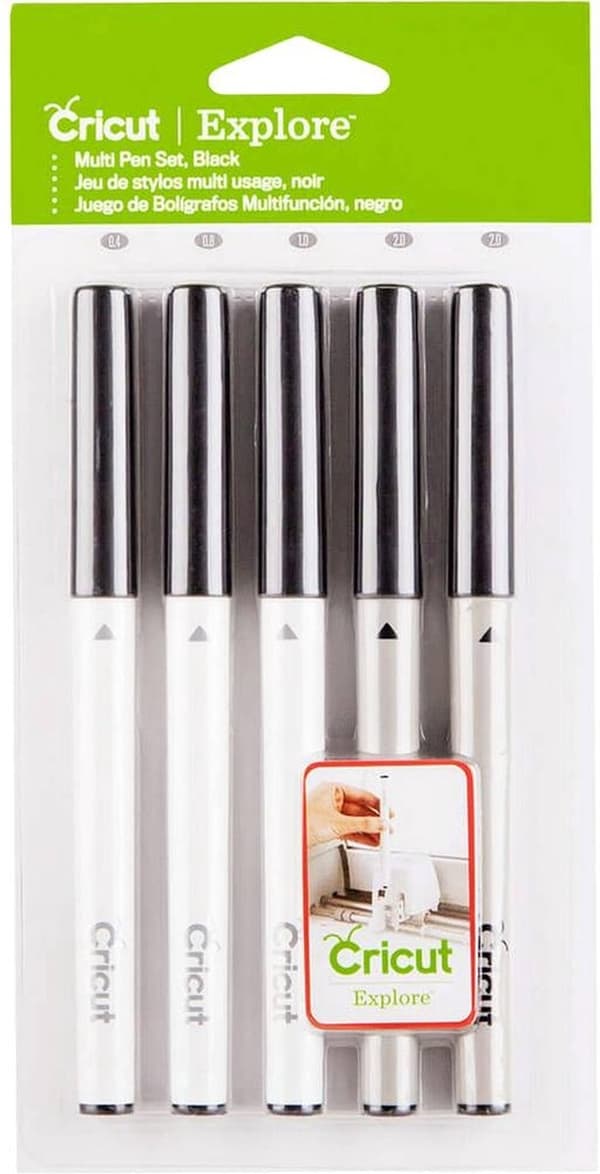 Cricut Explore/Maker pennset i flera storlekar, 5-pack (svart)