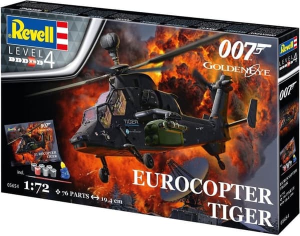 1:72 Revell 05654 James Bond 007 - Eurocopter Tiger - Gavesæt Plast Modelsæt