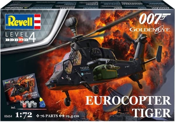 1:72 Revell 05654 James Bond 007 - Eurocopter Tiger - Gavesæt Plast Modelsæt