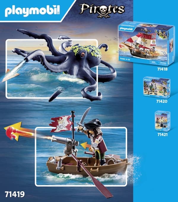 PLAYMOBIL Piratstrid med jättebläckfisk - 71419