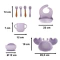 Miniatyrbilde 9 av 9: Barnservis med Krabbdesign – Lila