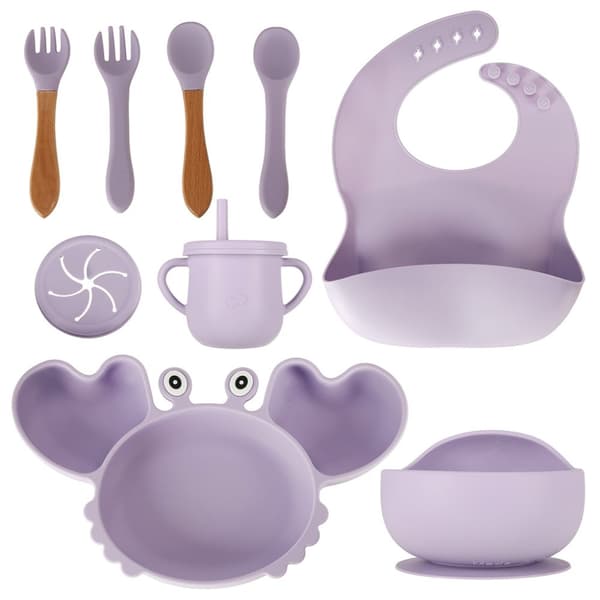 Barnservis med Krabbdesign – Lila