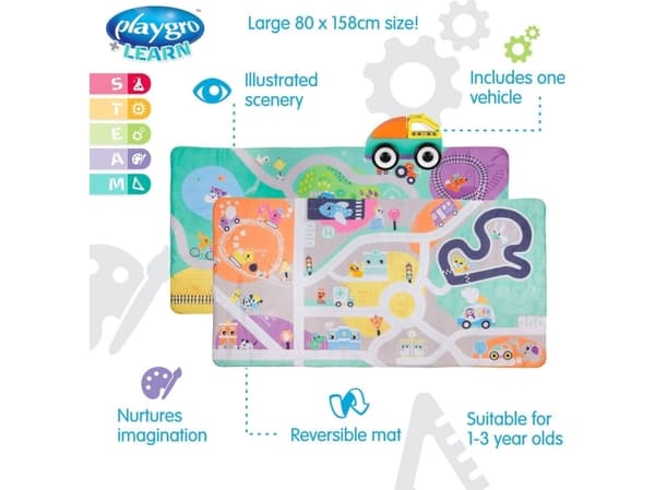 PLAYGRO Käännettävä leikkimatto City to Country, 0188241