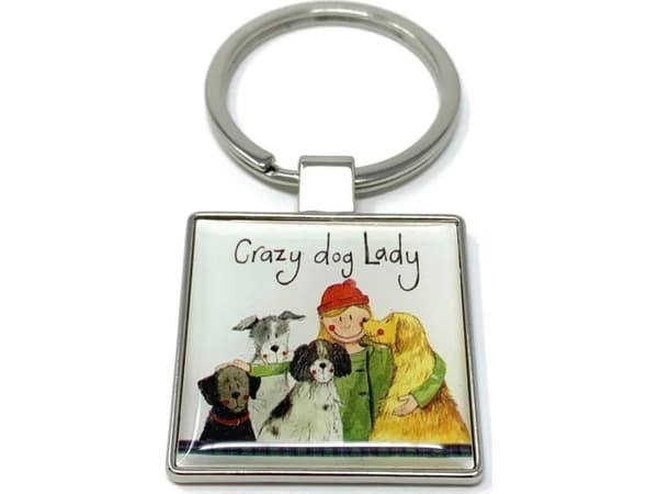 K29 Crazy Dog Lady nøkkelring