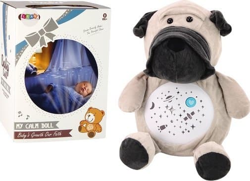 LeanToys Plush Teddy Bear Sleeping Valot Äänet Yö ja päivä Koiran tila