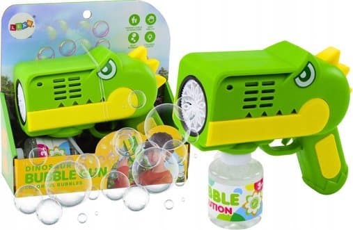 LeanToys Bubble Gun Light Dinosaur Green