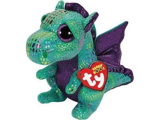 TY BEANIE BOO - CINDER GREEN DRAGON PLUSH TOY (15cm) (1607-36186)