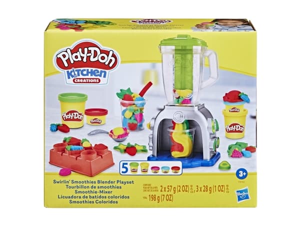 Play-Doh Kitchen Creations Swirlin'' Smoothies Blender-lekset, Pysselset för barn, 3 År, Giftfri, Multifärg