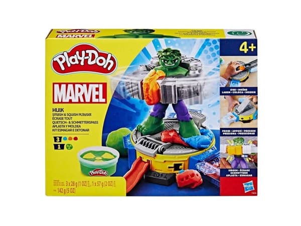 Play-Doh Marvel Hulk Smash & Squish Playset with Hulk Action Figure, Ages 4+, Action/Adventure, 4 yr(s), Multicolour