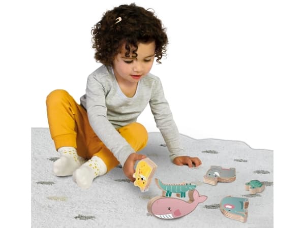 SES Creative Tiny Talents Balance and stacking game wooden animals, 1,5 År, Kartong, Multifärg