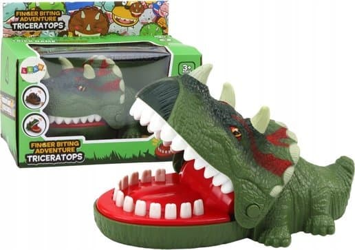 LeanToys Triceratops Gröna lampor Ljud Dinosaurie Bitande Arkadspel