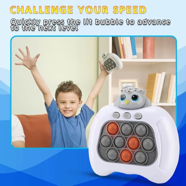 Owl Popit Game - Pop It Pro Light Up Game Quick Push Fidget Spill