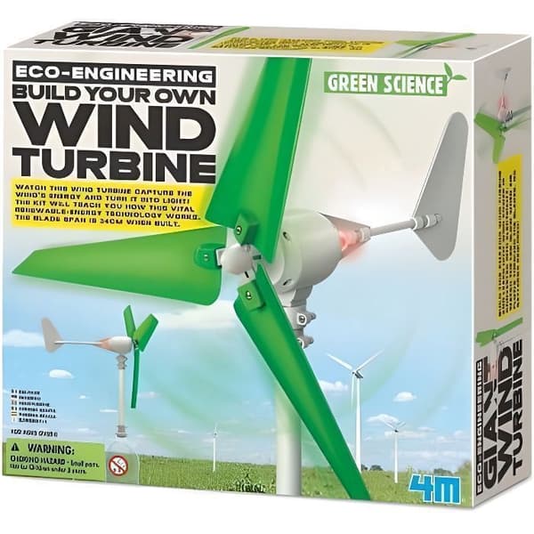 Green Science-tillverkningssats för vindkraftverk - 4M - Vingspann 34 cm - Blandad - Grön