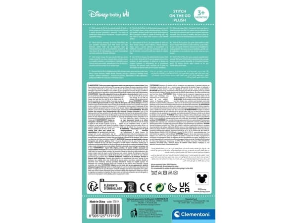 Clementoni Disney Baby Stitch Soft Rattle, Pojke/flicka, Tyg, Plast, Plysch, Multifärg
