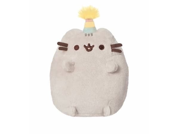 Pusheen - Plysjmaskot med bursdagshatt, 14 cm