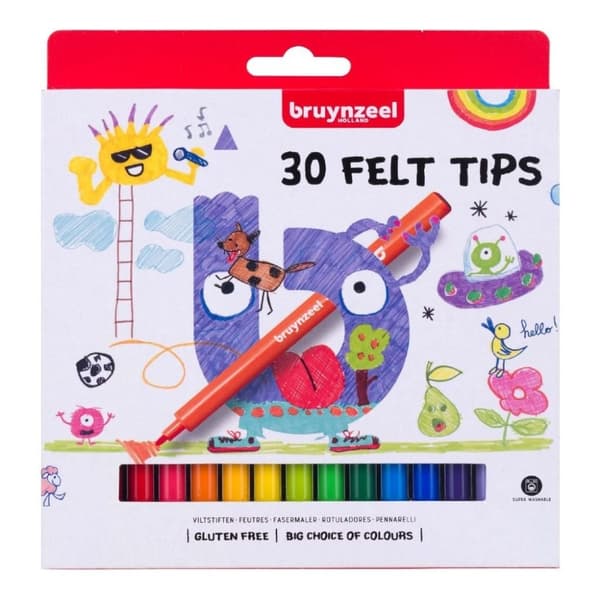Bruynzeel Filtpennor 30 färger