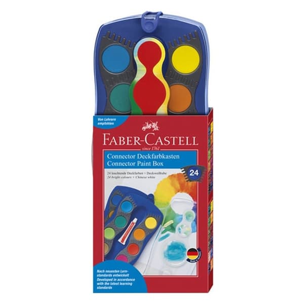 Faber Castell FC-125020 Akvarelllåda 24 färger +1 färgtube vit