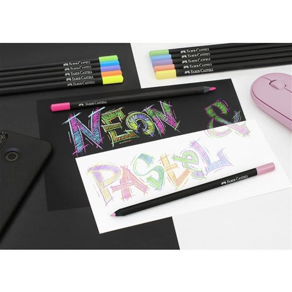 Faber Castell FC-116410 Black Edition färgpennor 12 delar neon/pastell