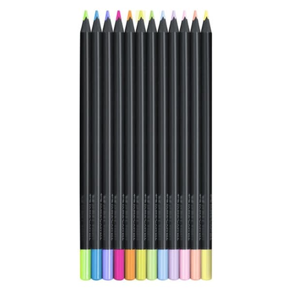 Faber Castell FC-116410 Black Edition färgpennor 12 delar neon/pastell