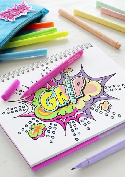 Faber Castell FC-155312 Grip filtpenne Neon og Pastel 10 stk.
