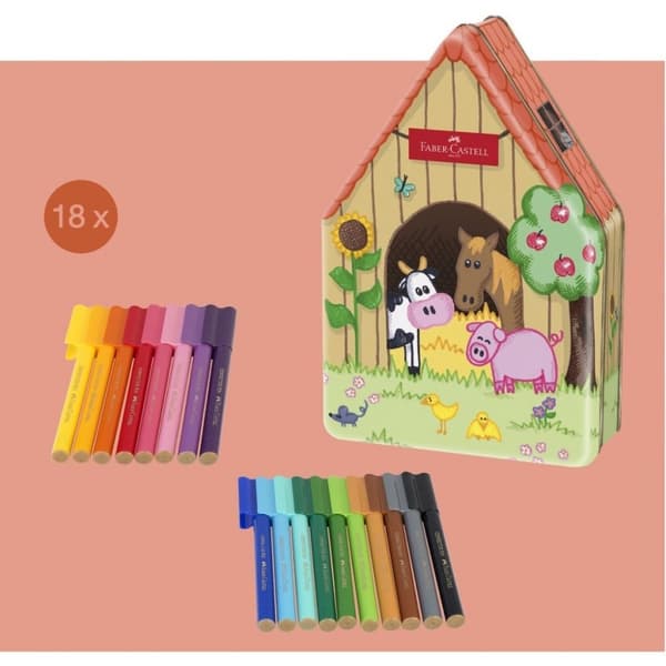 Faber Castell FC-155539 Filtpenna Connector Farm 18 Styck