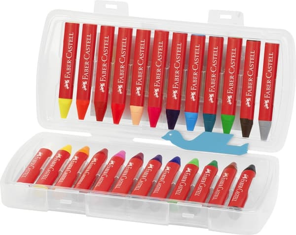 Faber Castell FC-120034 Vaxkrita Jumbo i förvaringslåda 24 delar