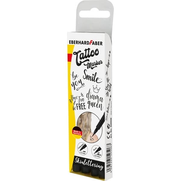 Eberhard Faber EF-559506 Tattoo Marker Skin Lettering 4 delar svart