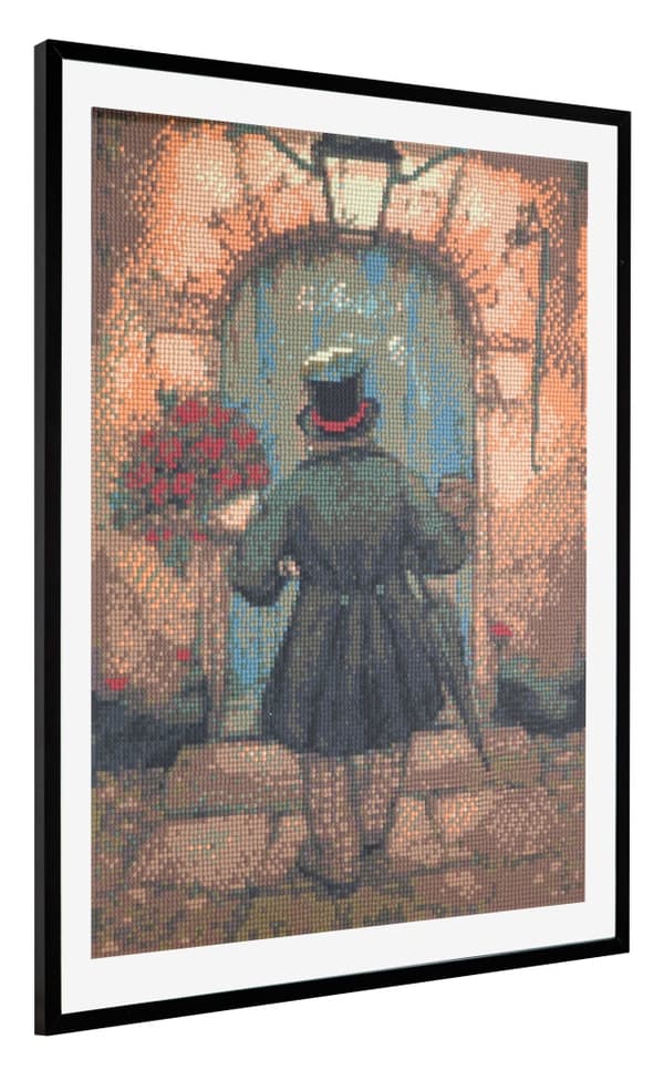 Grafix Diamantmålning Anton Pieck Man Med Rosor 40x50cm