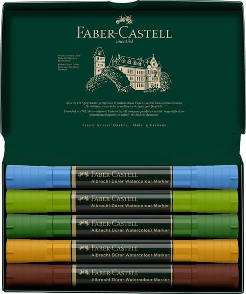 Faber Castell FC-160309 WK25Akvarelmærke FC AlbrechtD&uuml;rer 5 stykker Plein Air