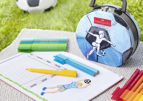 Faber Castell FC-155538 Filtpen Faber-Castell Connector Case "fodbold" 33 stk.