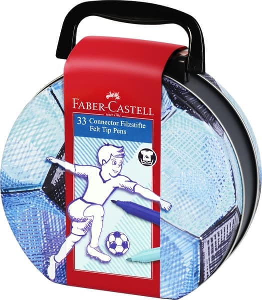 Faber Castell FC-155538 Filtpen Faber-Castell Connector Case "fodbold" 33 stk.