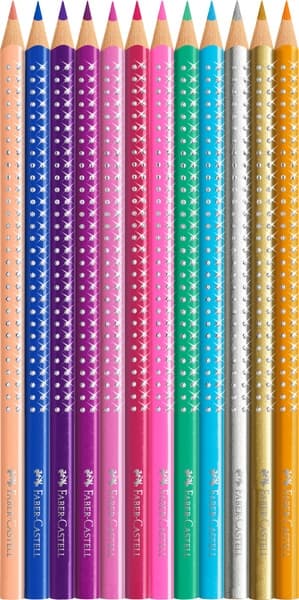 Faber Castell FC-201737 Färgpennor Sparkle i rosa plåt 12 delar
