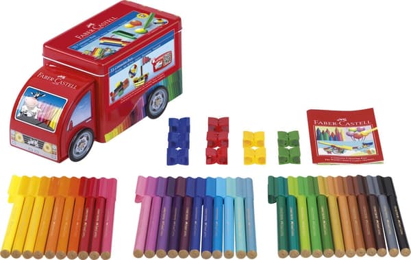 Faber Castell FC-155533 filtpennestik 33 stykker med 10 klips i lastbilen