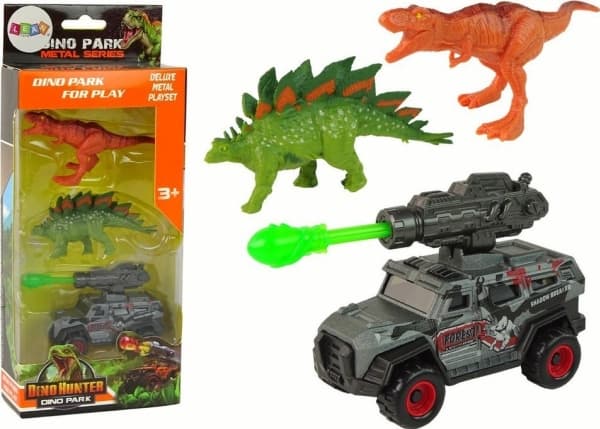 LeanToys Dinosaurier Figurer Bil Raket Grön