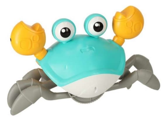 Interaktiv Crab Crawler Baby Crab Music Toy, elektronisk lys opp Crawling Toy