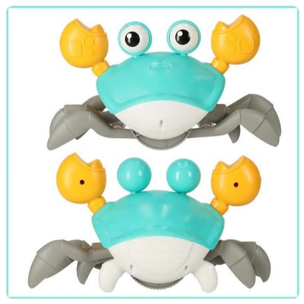 Interaktiv Crab Crawler Baby Crab Music Toy, elektronisk lys opp Crawling Toy