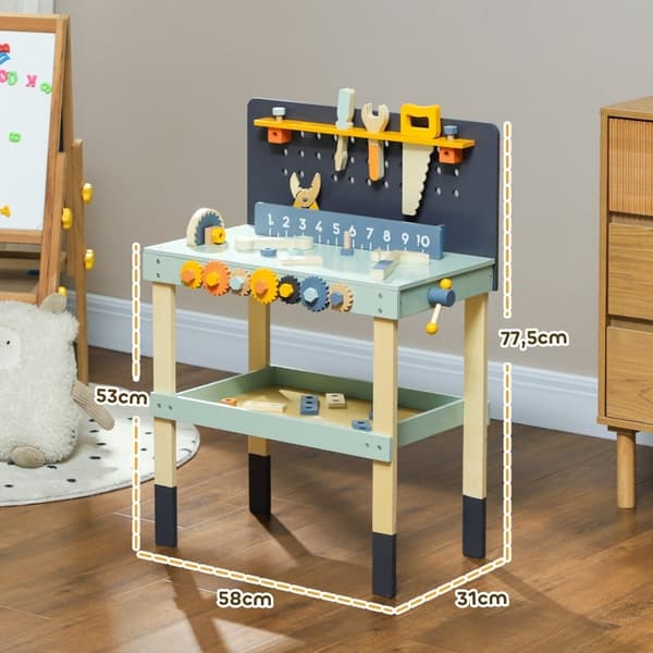 Rootz Workbench Lekset för barn - Verktygsbänk för barn - Rollspelset - Ökar finmotoriken - 58 cm x 31 cm x 77,5 cm