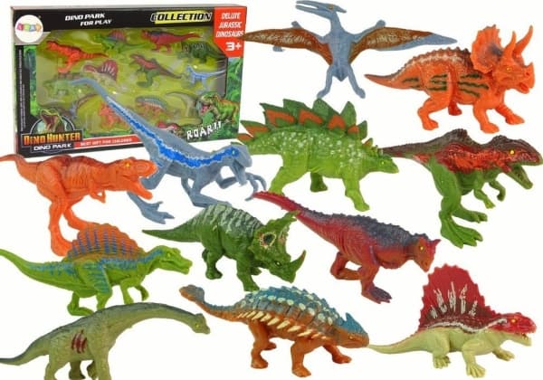 LeanToys Figuriner Dinosaurier 12 delar Färgade