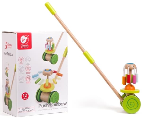Klassisk Rainbow push walk träleksak (från 12 M)