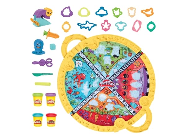 Play-Doh Fold ''n Go Playmat, Håndverkssett for barn, 3 år, Flerfarget