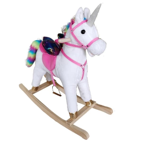 Plysch Unicorn gunghäst med ljud 68x29x73 cm
