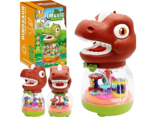 INTERAKTIV DINOSAUR MUSIKKBOKS PENGEKASSE LEKELYS MELODIER GEAR