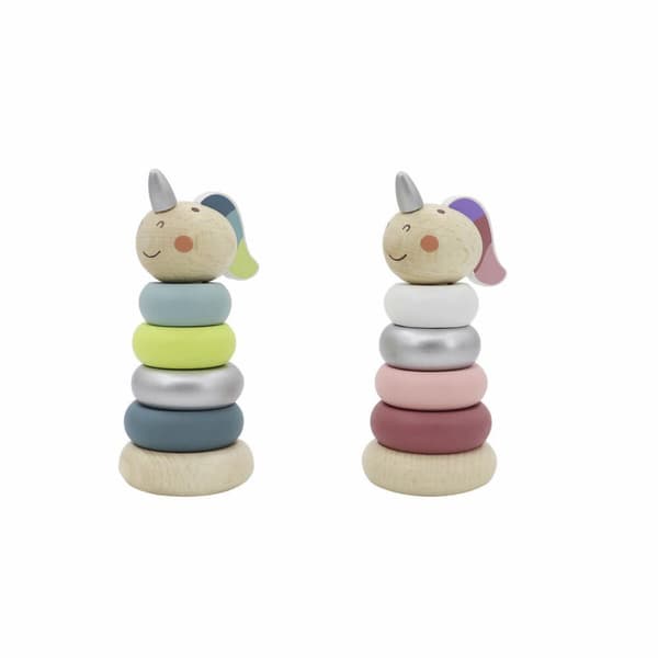 Enhörning DKD Home Decor Trä (6 x 6 x 13.5 cm) (2 pcs)
