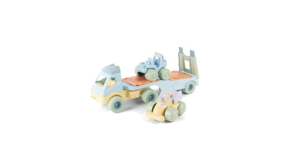 Dantoy Pastel Recycled - Lastbil med 2 bilar och plasthjul (2788)