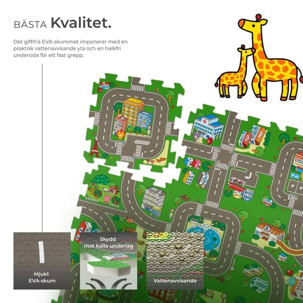 Pusselmatta MyCity stadsmotiv med 9-delar - flerfärgad