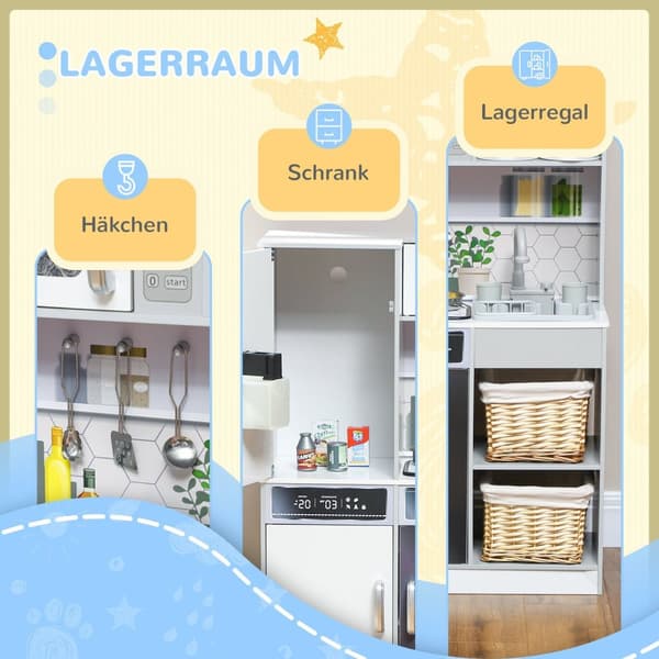 Rootz Play Kitchen Set - Children’s Kitchen - Toy Kitchen - Realistic Sounds & Lights - 80 cm x 29,7 cm x 100,9 cm